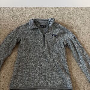 Patagonia Heathered Gray Fleece 1/4 Zip Up Pullover
